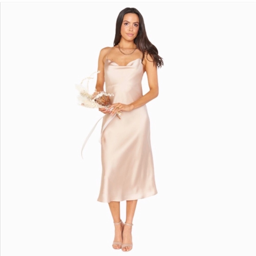 Show Me Your Mumu Verona Cowl Dress in Champagne Lux Size XS